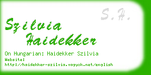 szilvia haidekker business card